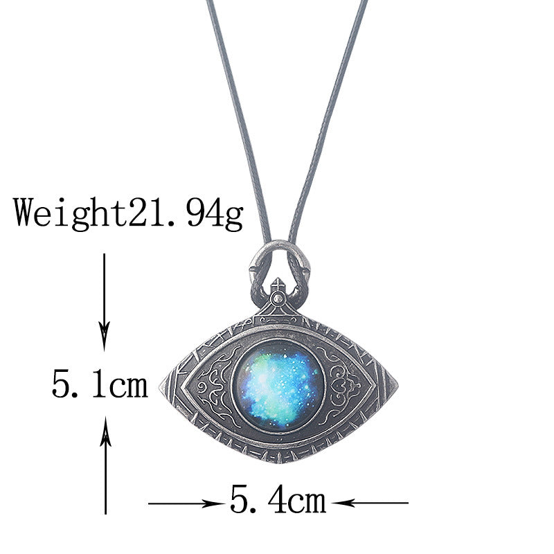 Blue Starry Eyes Vintage Pendant Necklace