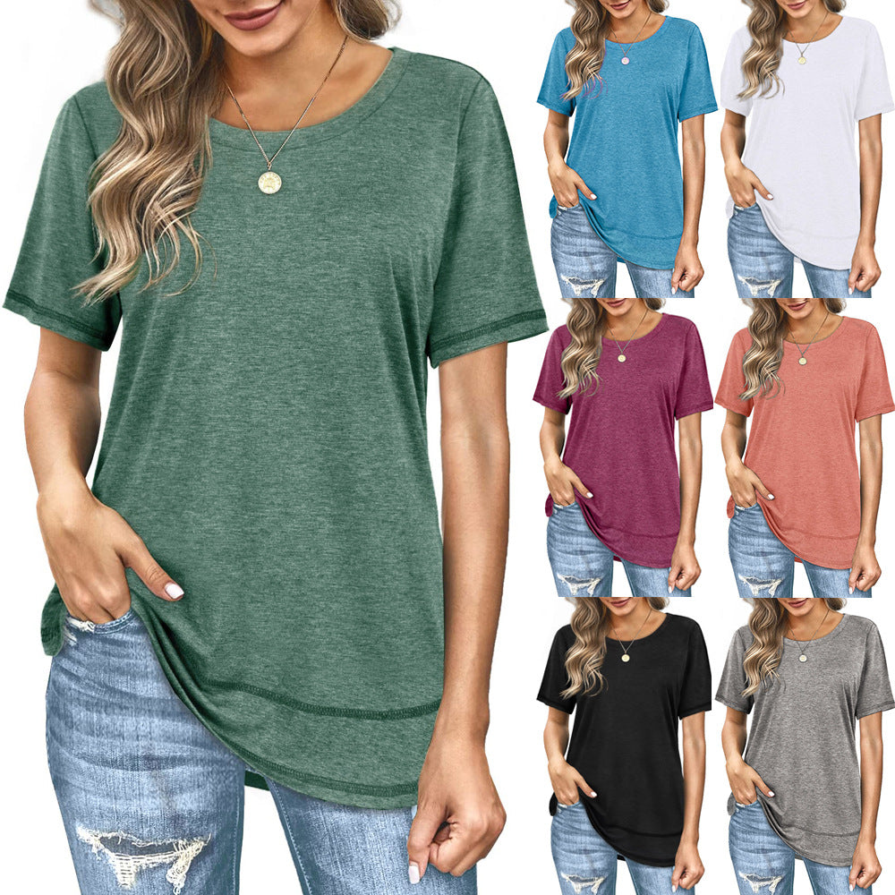 Summer Versatile Top Women's Casual Colored Cotton T-shirt