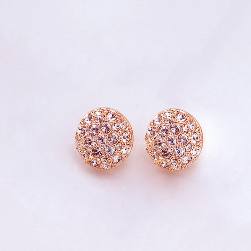 Atmospheric Full Diamond Round Earrings